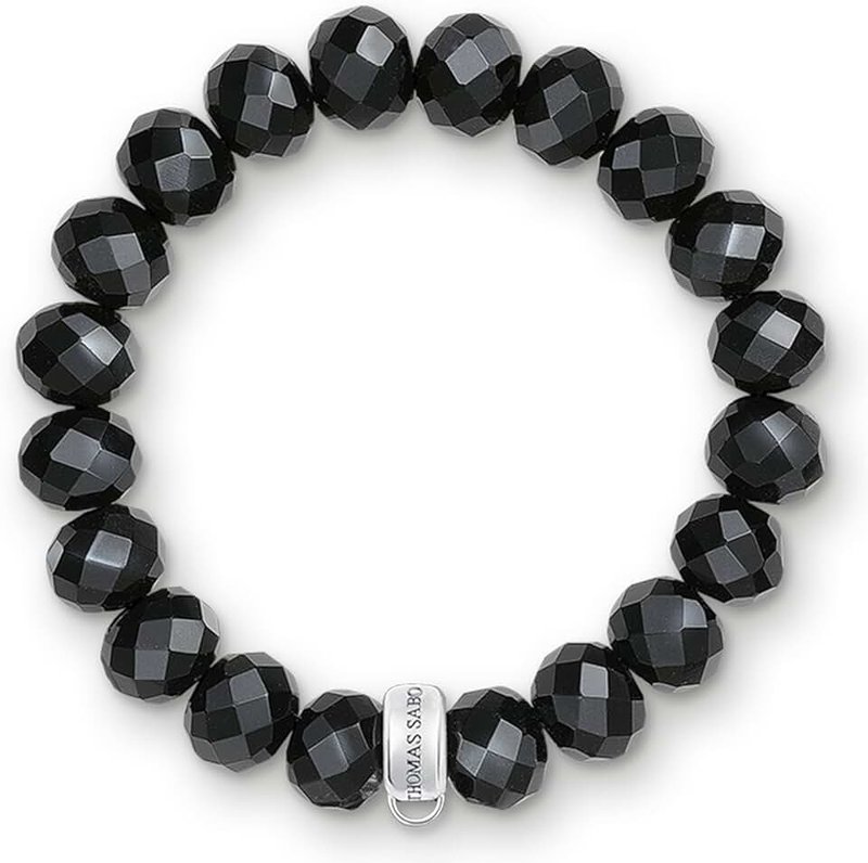 Thomas Sabo X0035-023-11 Women's Charm Bracelet Obsidian Black 925 Sterling Silver, Sterling Silver