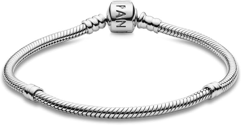 PANDORA Moments Women's Sterling Silver Iconic Snake Chain Bracelet for Charms