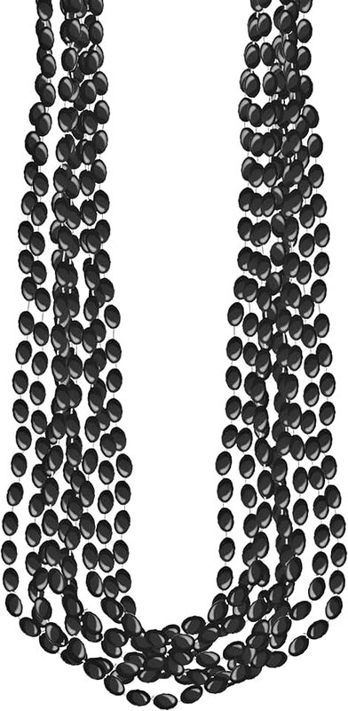 Amscan Amscan Metallic Necklace, Black, 8 Pieces
