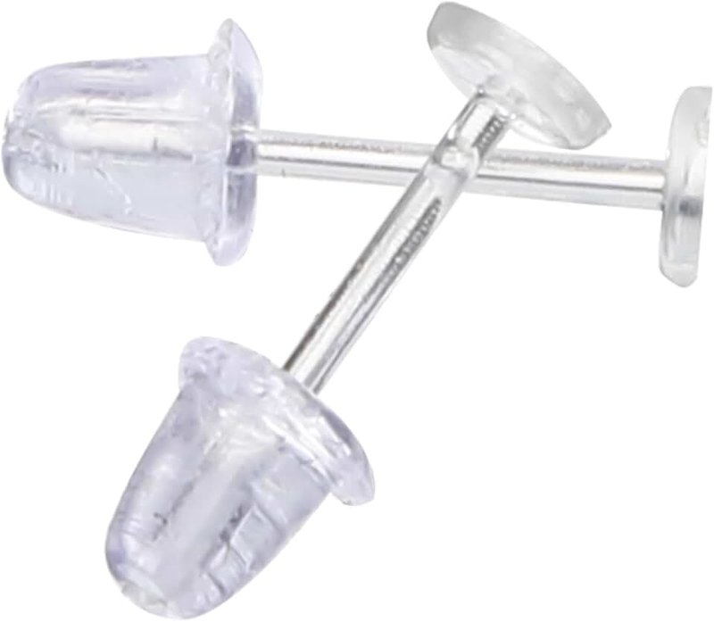 YOYOSTORE 3mm Invisible Plastic Earrings Blank Pins Stud Tiny Head Findings DIY Supplies (100 pieces/50 Pairs)