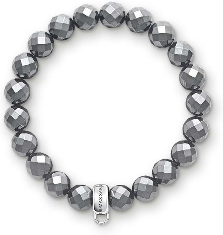 Thomas Sabo X0187-064-11 Women's Charm Bracelet 925 Sterling Silver with Hematite Beads
