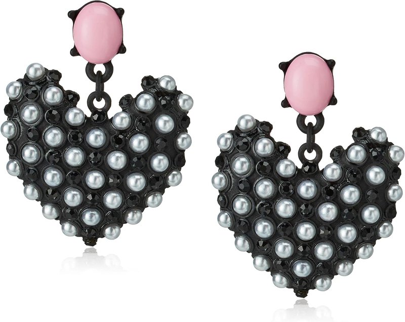 Betsey Johnson Heart Drop Earrings