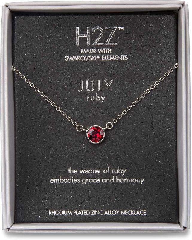 Pavilion Gift Company Liza Birthstone January Garnet 17"-18.5" Necklace with 0.25" Crystal Pendant made from Austrian Crystals