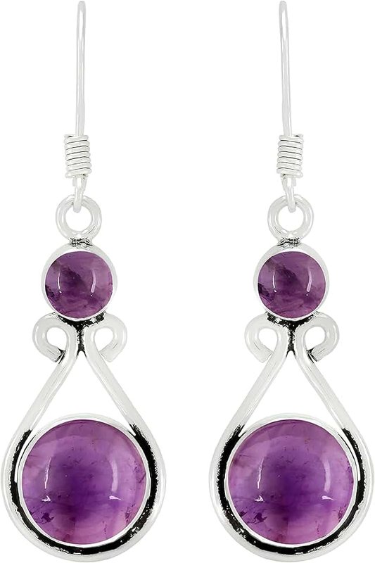 Sterling Silver Jewelry Natural Gemstones 925 Silver Overlay handmade Dangle Earrings