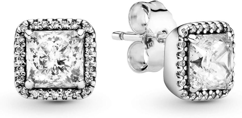 PANDORA Jewelry Timeless Elegance Stud Cubic Zirconia Earrings in Sterling Silver