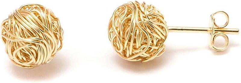 Barzel Gold Love Knot Earrings for Women & Girls | Barzel 18K Gold Plated Woven Love Knot Stud Earrings 10mm For Women - Made In Brazil
