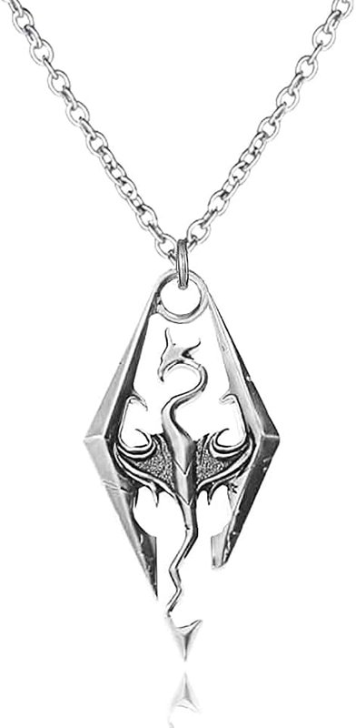Hithop The Elder Scrolls Skyrim Silver Dragon Pendant