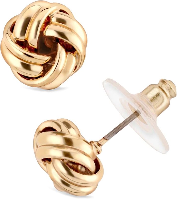 Anne Klein "Classics" Gold-Tone Knot Stud Earrings, One Size, Alloy Steel