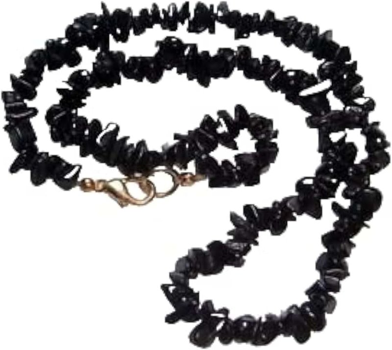 CRYSTALMIRACLE Beautiful Protective Black Tourmaline Gemstone Necklace Fashion Jewellery Wellness Women Gift Healing Positive Energy