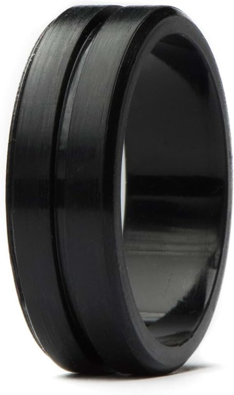Unii Silicone Wedding Ring | Safety Rubber Wedding Band | Athletic Ring for Active Men | Thin Groove Ring 7mm Wide | Best Alternative for Work, Mechanics, Sports, Workout Ring