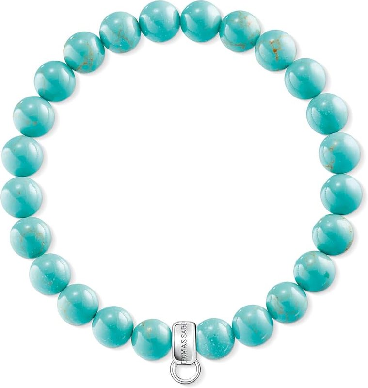 Thomas Sabo X0213-404-17-L18.5 Women's Charm Bracelet Turquoise 925 Sterling Silver