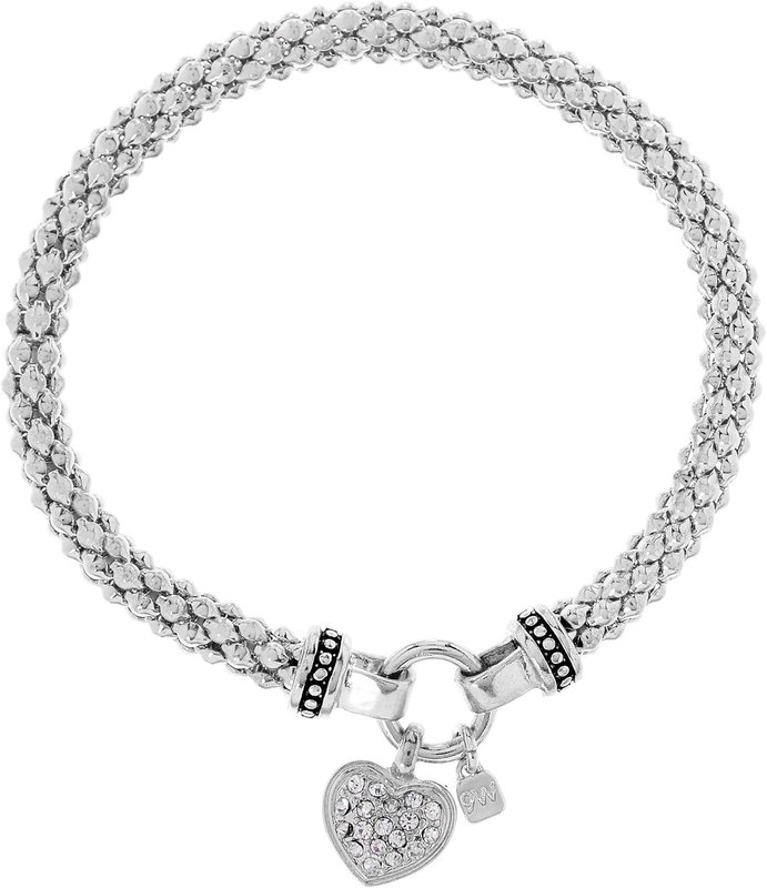 NINE WEST Nine West Women's Boxed Bracelet Pave Heart Stretch