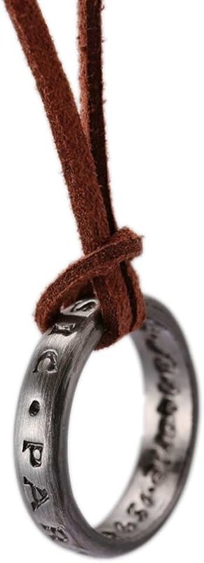 lureme Vintage Jewelry Uncharted Drake Engraved Ring Pendant Necklace (nl005624)