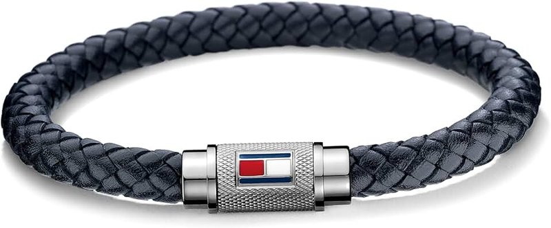 Tommy Hilfiger Tommy Hilfiger Jewelry 2701000 Men's Leather Bracelet Navy Blue