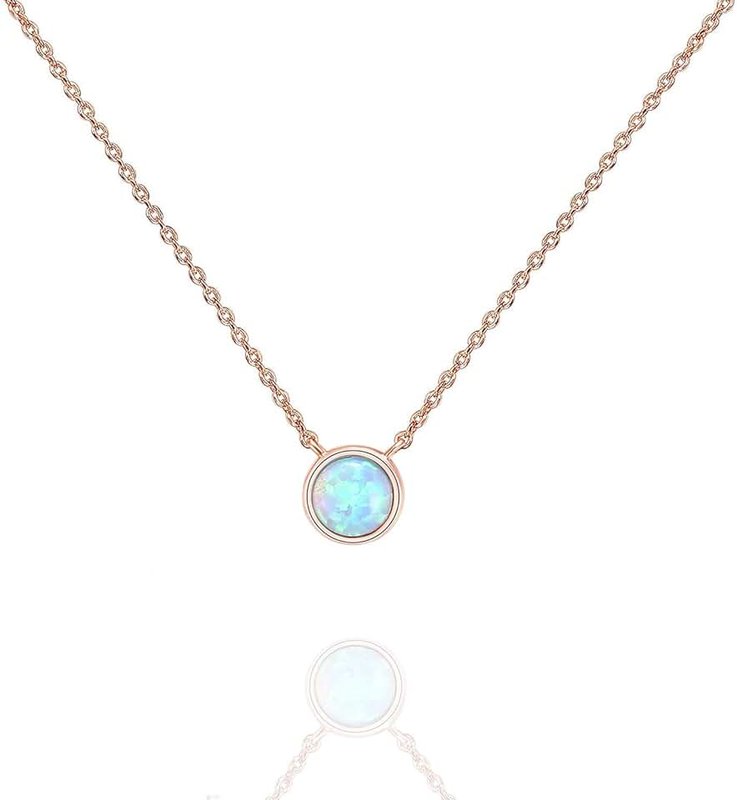 PAVOI 14K Gold Plated Created Opal Necklace | Opal Necklaces for Women