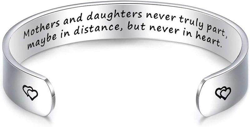 LParkin Mom Gifts Bracelets Mothers and Daughters Never Truly Part Maybe In Distance But Never In Heart Moms Bracelet Gift from Daughter