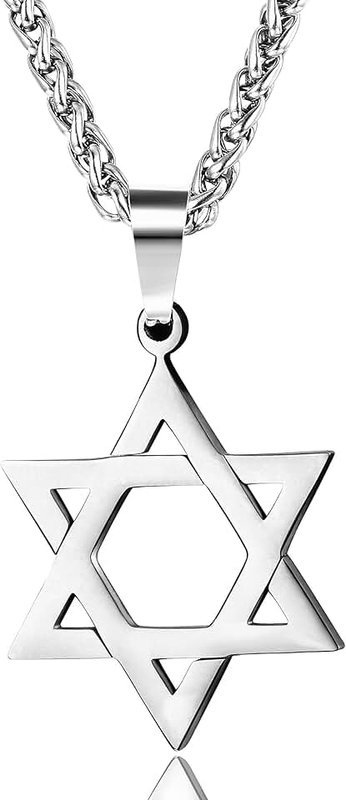 Udalyn 'Udalyn Star of David Pendant Necklace Stainless Steel Jewish Jewelry for Men Women Religious 20'''