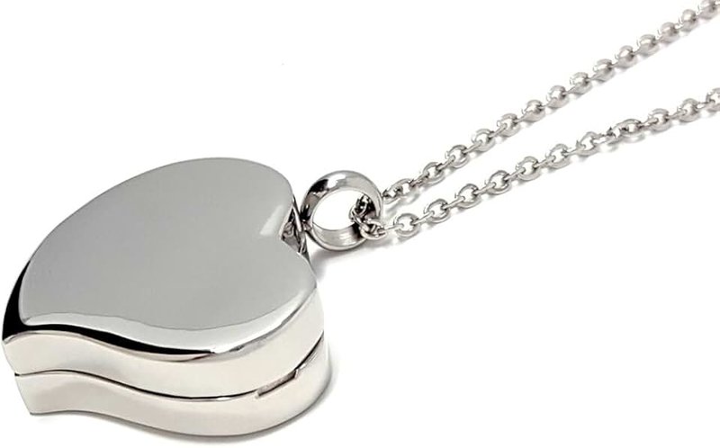 PILL THING Amour Heart Pill Necklace - Polished Heart Locket with Strong Magnetic Closure - Medication Necklace - Keep Your Medication Securely with You at All Times - Heart Locket Necklace with 26 inches Chain