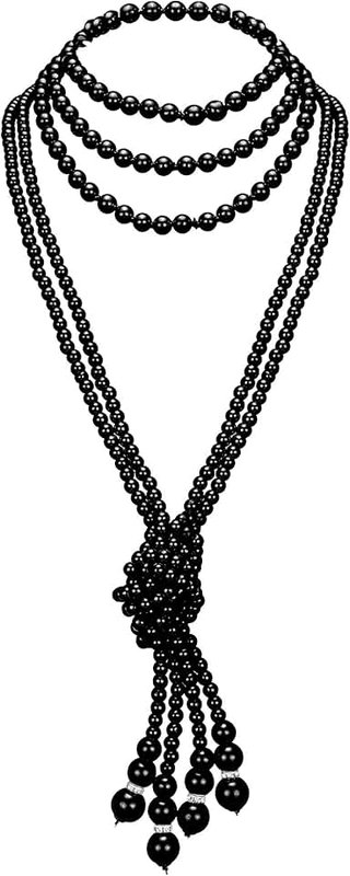 BABEYOND Long Pearl Necklace Faux Pearls Necklace Set Beaded Long Pearls Necklace 1920s Gatsby Costume Jewelry