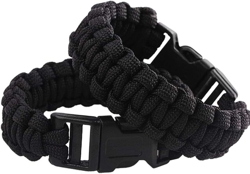 Nasogod Survival Paracord Bracelet Outdoor Wraps Emergency 350 Parachute Bracelet 9inch Pack of 2