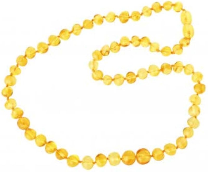 AmberJewelry AmberJewelry Baltic Amber Necklaces for Adults - 18-21.6 inches Made from Authentic Baltic Amber Beads - Lemon Color (17.7 inch)