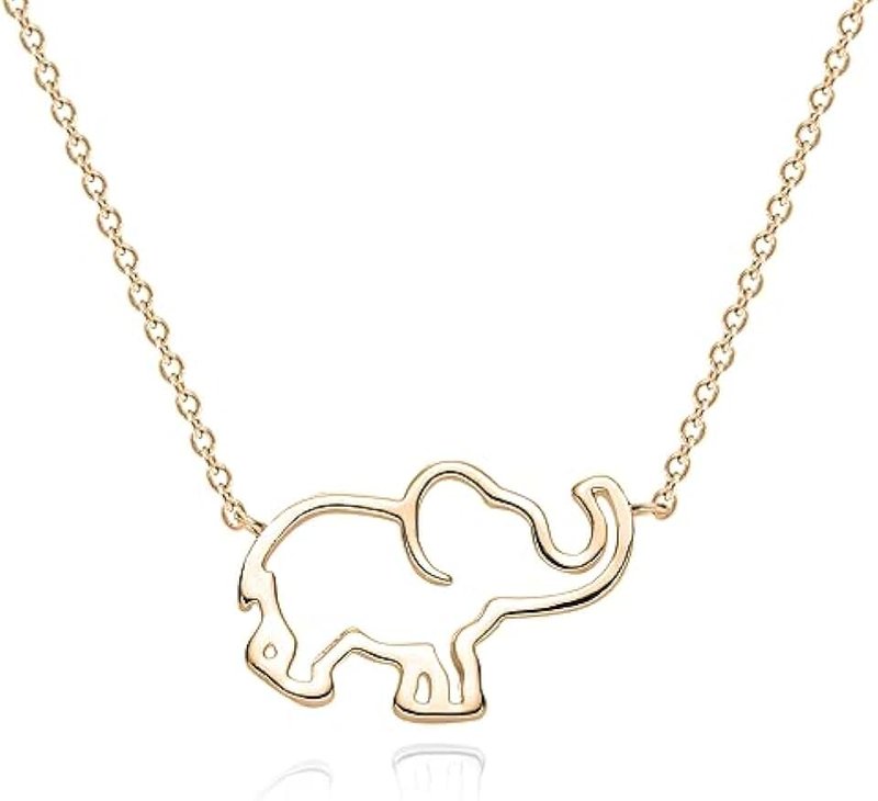 Dremmy Studios Gold Dainty Necklace 18K Gold Plated Pendant Necklace Tiny Delicate Minimalist Personalized Jewelry Gift for Her