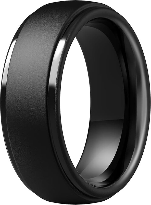 ThunderFit Silicone Rings for Men - 4 Pack & Singles Pack Step Edge Rubber Wedding Bands
