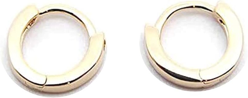 Poetic Dove 18k yellow Gold plated huggie hoop 10mm sleeper earrings Non-allergenic