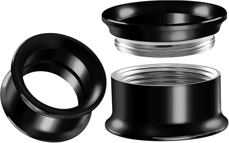 BIG GAUGES Pair Black Anodized Double Flared Saddle Piercing Jewelry Ear Stretching Lobe Internal Plugs Tunnel Earring