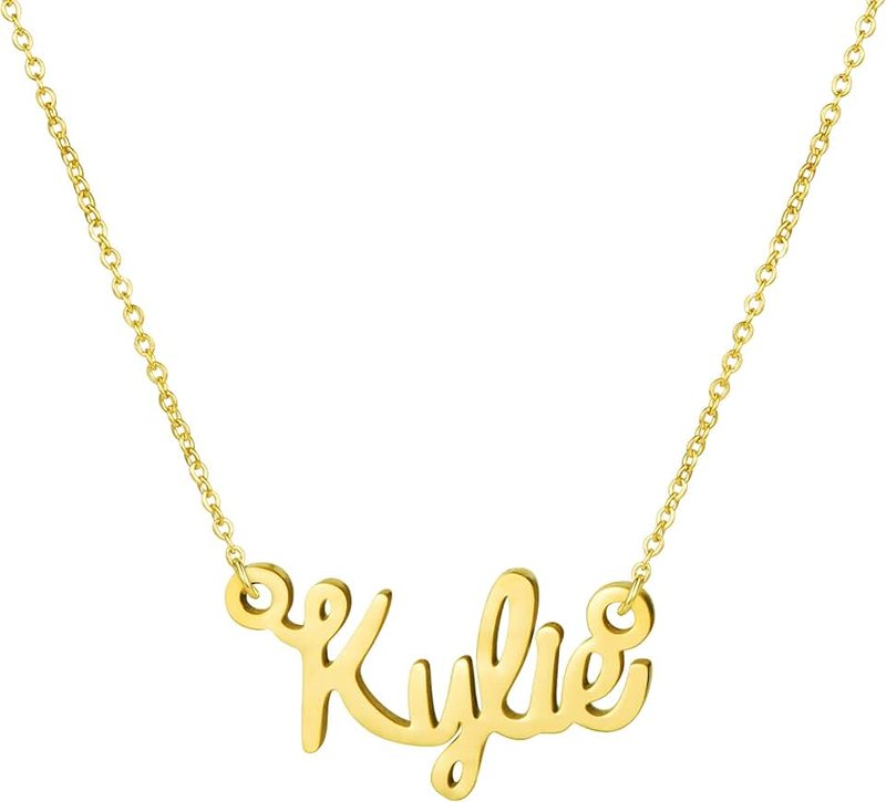 Awegift Personalized Name Necklace 18K Gold Plated New Mom Bridesmaid Gift Jewelry for Women