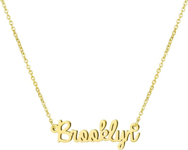 Awegift Personalized Name Necklace 18K Gold Plated New Mom Bridesmaid Gift Jewelry for Women