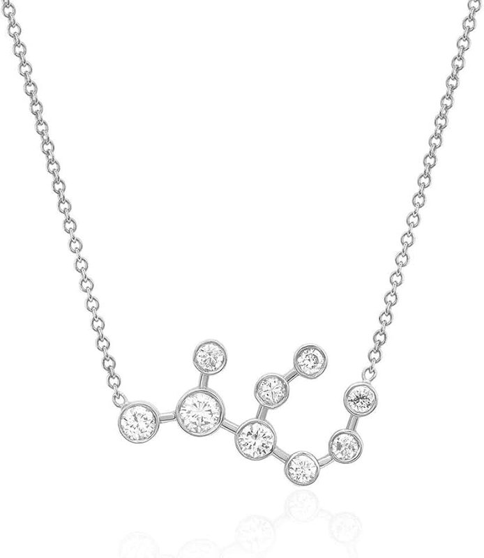 Espere Sterling Silver Zodiac Necklace Constellation Jewelry Birthday Gift Sorority Sister Gift