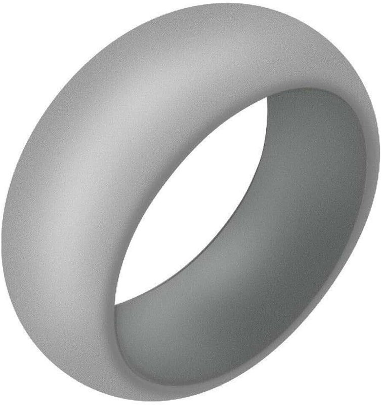 Boolavard Silicone Wedding Ring for Men and Women Affordable Silicone Rubber Band, 7 Pack, 5 Pack & Singles - White, Grey, Silver, Blue