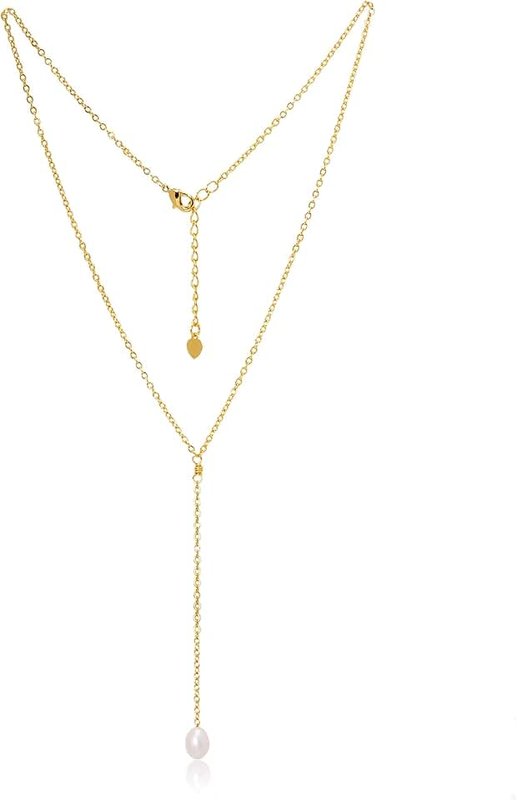 Aobei Pearl Cultured Pearl Necklace and Bracelet Sets Genuine Leather Choker Jewelry for Women by Aobei