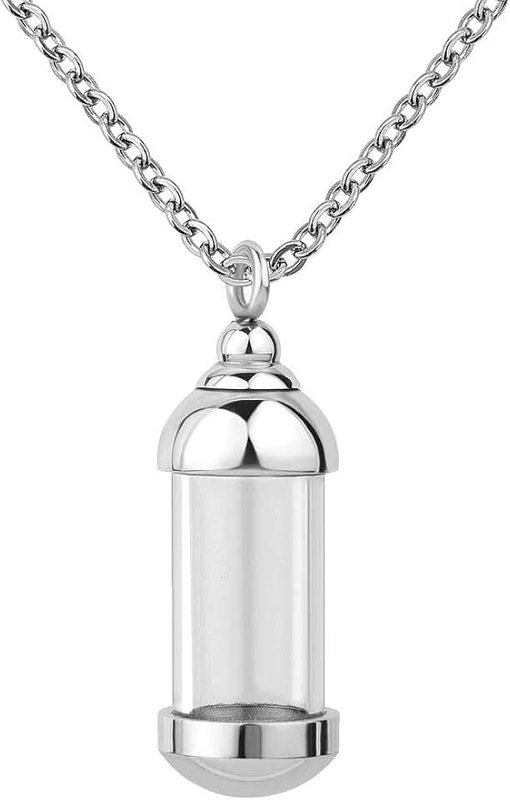 IVYRISE SexyMandala Urn Necklace for Ashes Hourglass Glass Cremation Jewellery Openable Container Pendant Vial Tube