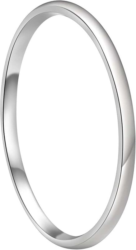 CROWNAL 8mm 6mm 5mm 4mm 3mm 2mm White Tungsten Carbide Polished Classic Dome Wedding Ring All Sizes