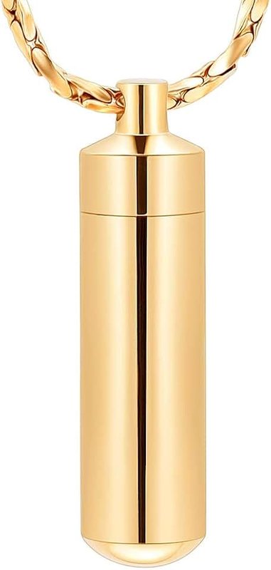 Imrsanl Cremation Jewelry for Ashes Pendant Urn Necklace Cylinder with Glass Vial Keepsake Ashes Memorial Jewelry