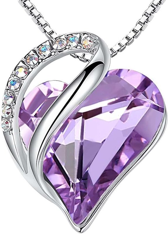 Leafael Infinity Love Heart Necklace, Birthstone Necklace for Women, Jewelry for Women with Healing Crystals, Allergy-Free Pendant Necklace