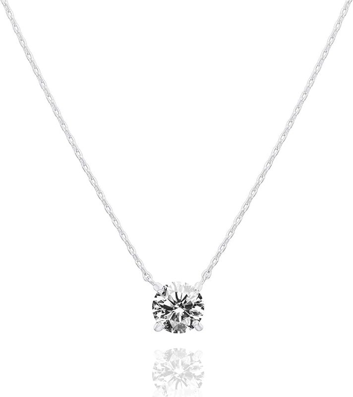 PAVOI 14KHGE Gold-Plated Round-Brilliant-Shape D Cubic-Zirconia