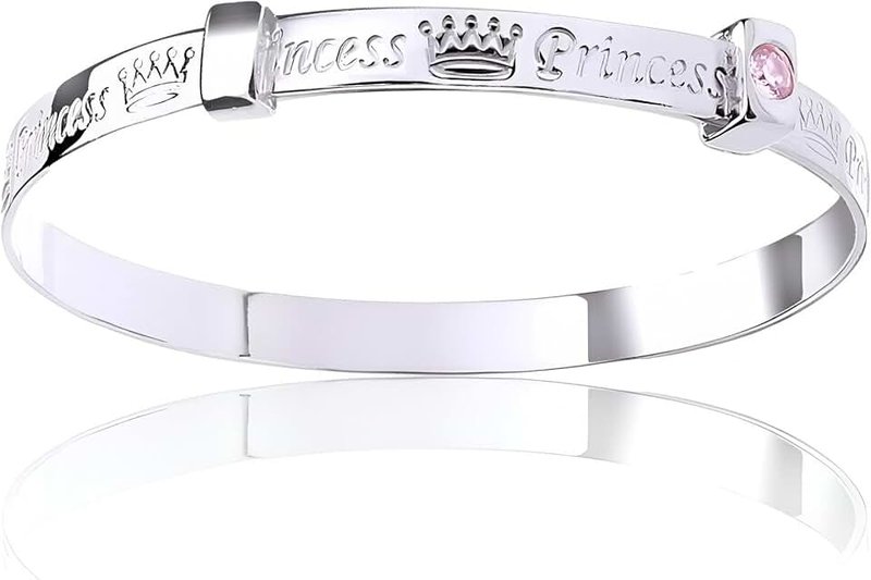 Designer Inspirations Boutique Inspirational Message Script Sentiment Nursery Rhyme Expanding / Expandable / Adjustable Bangle Bracelet for Baby/Child/Children/Women - 925 Sterling Silver - Baby / Childrens Jewellery