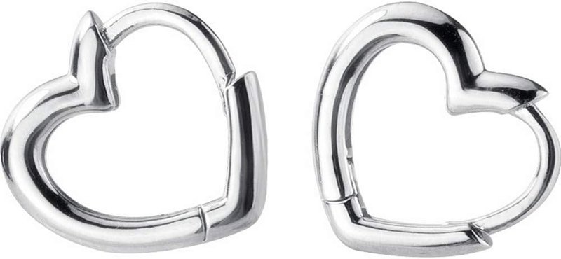 Dtja Dainty Love Heart Shaped Small Hoop Sleeper Earrings for Women 925 Sterling Silver Daith Heart Cartilage Tragus Cute Minimalist Hoops Jewelry Gifts Mom Friend Bridemaid, Small, Metal, No Gemstone