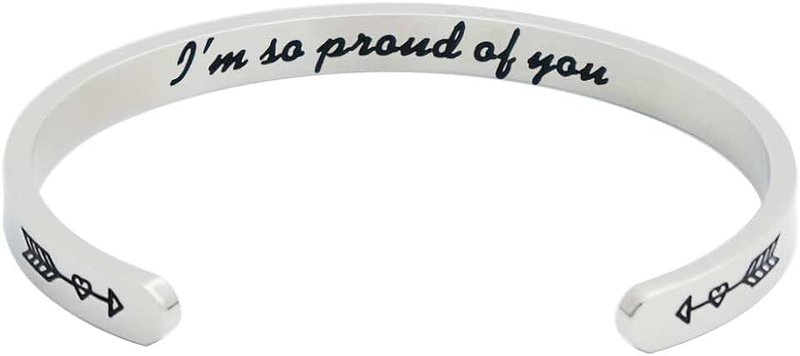 Huiuy Inspirational Bracelets for Women Men Cuff Bangle Do Epic Keychain Friendship Cuff Meditation Bracelet Graduation Gift for Him or Her