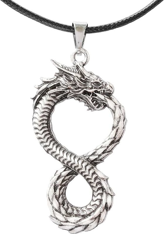 HAQUIL Dragon Necklace, Medieval Viking Celtic Dragon Pendant, Dragon Jewelry Gift