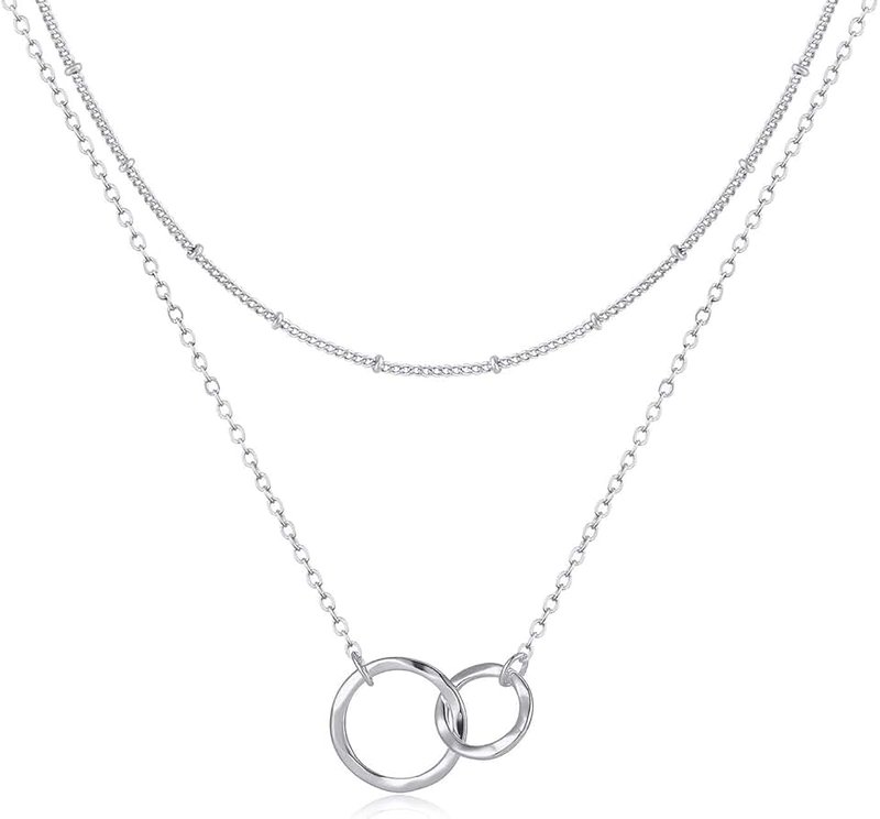 Fettero Necklace for Women Dainty Handmade 14K Gold Fill Carved New Circle Full Round Wafer Waning Waxing Moon Phase Pendant Chain Minimalist Jewelry