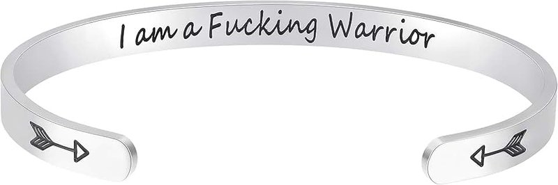 Fesciory Inspirational Bracelets for Women,Stainless Steel Engraved Personalized Positive Mantra Quote Keep Going Cuff Bangle College Graduation Christmas Gifts for Her