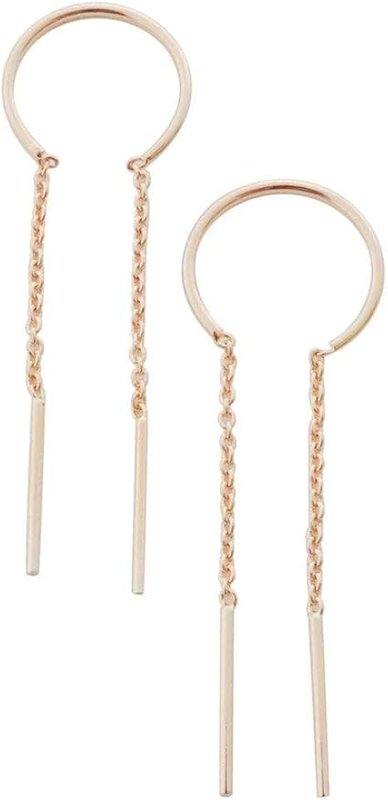HONEYCAT Threader Drop Bar Chain Earrings in Gold, Rose Gold, or Silver | Minimalist, Delicate Jewelry
