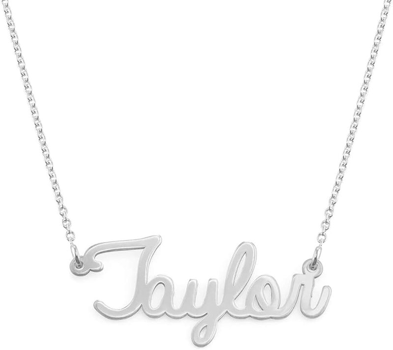 MyNameNecklace ¬- Personalized Cursive Name Necklace Pendant in Sterling Silver –Customized Jewelry – Gift for Women - Gifts for Christmas