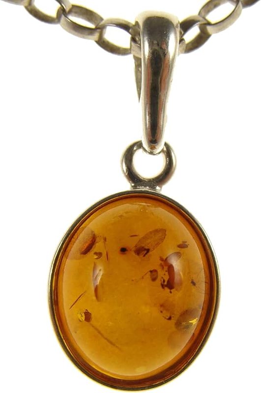 SA Necklaces Baltic amber and sterling silver 925 pendant necklace jewellery with 1mm Italian sterling silver 925 snake chain - 10 12 14 16 18 20 22 24 26 28 30 32 34 36 38 40"