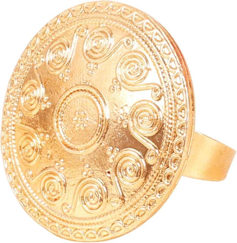 Touchstone New Indian Bollywood Pretty Royal Rajwada Floral Rich Adjustable Size Designer Wedding Jewelry Cocktail Finger Ring in Gold Tone for Women.