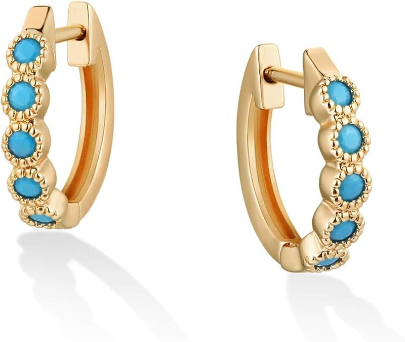 VACRONA Gold Heart Hoop Earrings Huggie Earrings for Women 14k Gold Plated Small Hoops Earrings